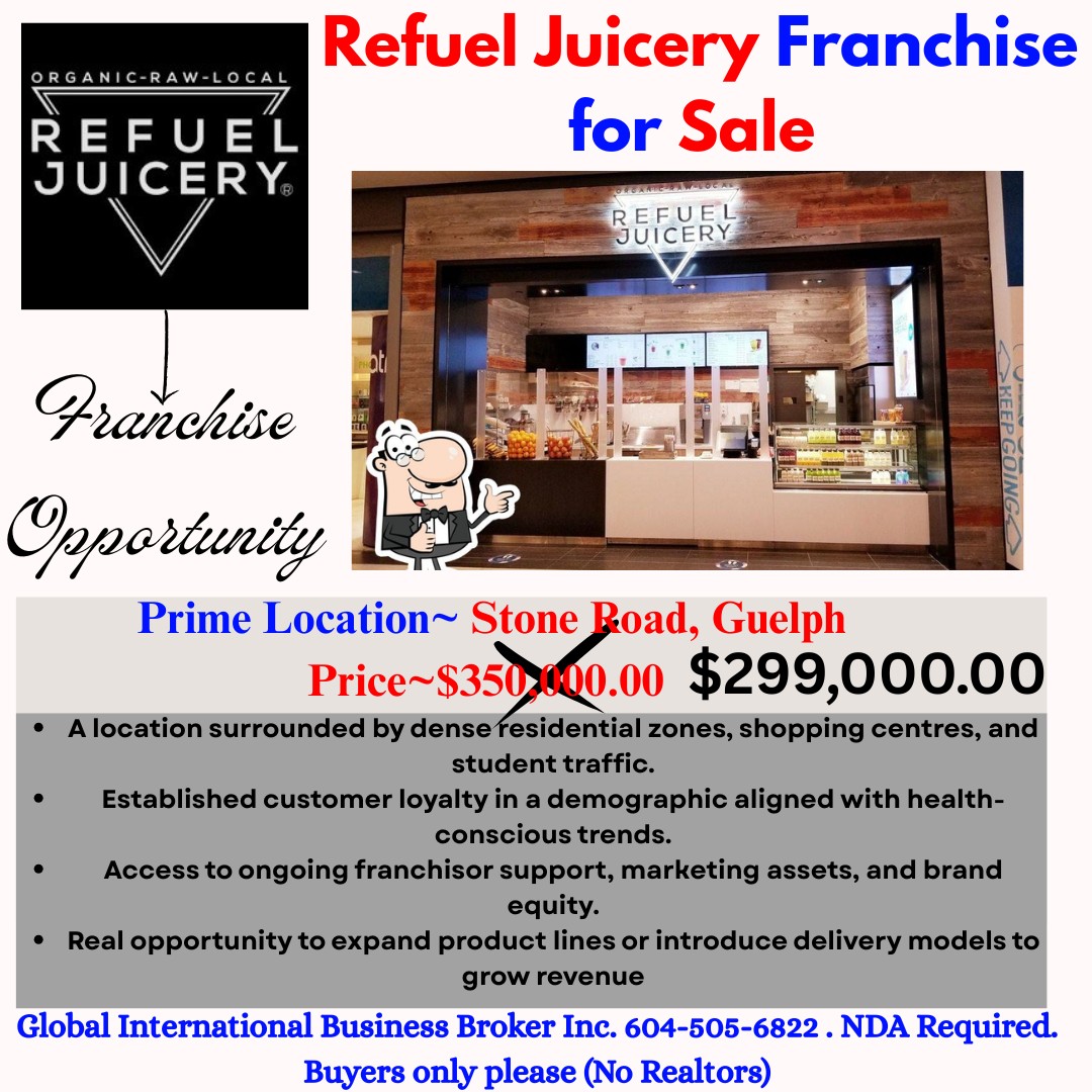 Premium Franchise Opportunity – Refuel Juicery , Stone Road, Guelph
